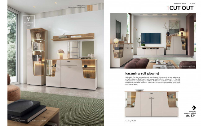 Cut Out CTUV03 - Vitrina 3D Cashmere Dąb Coast Evoke